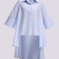 SYNCC BY J. - ICE BLUE OVERSIZED ASYMMETRICAL SHIRT