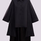 SYNCC BY J. - BLACK OVERSIZED ASYMMETRICAL SHIRT