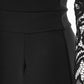 Black Crepe Lace Long Sleeves Turt Neck Jumpsuit
