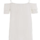 Cream Button Strap Cold Shoulder Top