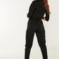 Black Shawl Collar puff sleeves Crop Jacket