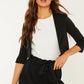 Black Shawl Collar puff sleeves Crop Jacket