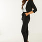 Black Shawl Collar puff sleeves Crop Jacket