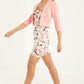 Coral Puff Sleeve Cropped Jacket