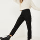Black Denim Ripped Straight Leg Jeans