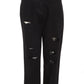 Black Denim Ripped Straight Leg Jeans