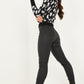Black Knitted Leopard Print Jumper — M