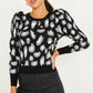 Black Knitted Leopard Print Jumper — M