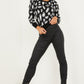 Black Knitted Leopard Print Jumper — M