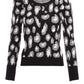 Black Knitted Leopard Print Jumper — M