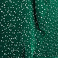 Green Spot Print Wrap Midi Dress