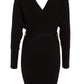 Black Batwing Knitted Jumper Dress