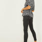 Silver Animal Print Top