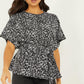 Silver Animal Print Top