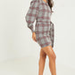Berry Check Puff Sleeve Dress