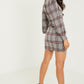 Berry Check Puff Sleeve Dress