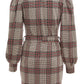 Berry Check Puff Sleeve Dress
