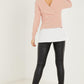 Pink Knitted Wrap Jumper — M
