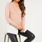 Pink Knitted Wrap Jumper — M