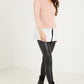 Pink Knitted Wrap Jumper — M