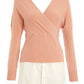 Pink Knitted Wrap Jumper — M