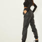 Black Ribbed Ruched Crop Top