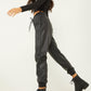 Black Ribbed Ruched Crop Top