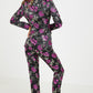 Black/Magenta Jacquard Embrodied Straight Leg Trouser