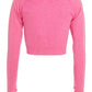 Pink Seamless Long Sleeve Crop Top — Medium