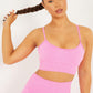 Pink Seamless Sports Bra — Medium