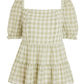 Sage Gingham Puff Sleeve Top