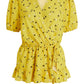 Yellow Floral Wrap Top