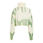 Green Spray Print Crop Jumper