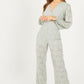 Sage Jacquard Wrap Palazzo Jumpsuit