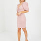 Blesh Knit Front Puff Sleeve Bodycon Dress