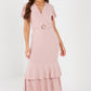 Frill Hem Midi Dress
