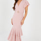 Frill Hem Midi Dress