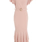 Frill Hem Midi Dress