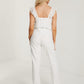 Cream Dubby Mesh Scuba Palazzo Jumpsuit