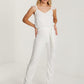 Cream Dubby Mesh Scuba Palazzo Jumpsuit