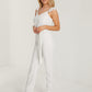 Cream Dubby Mesh Scuba Palazzo Jumpsuit