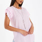 Pink Frill Sleeve Top