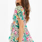 Multicoloured Tropical Print Mini Skater Dress