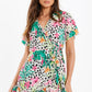 Multicoloured Tropical Print Mini Skater Dress
