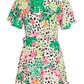 Multicoloured Tropical Print Mini Skater Dress