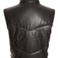 Black Short Faux Leather Gilet