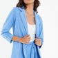Blue Cropped Sleeve Blazer