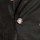Faux Leather Buttoned Blazer