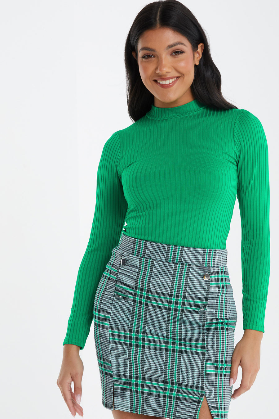Ribbed Turtleneck Top