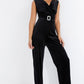 Black Velvet Wrap Palazzo Jumpsuit